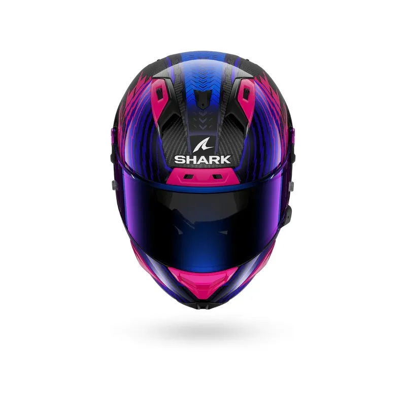 SHARK casque moto intégral AERON EDGY carbone / bleu / chrome