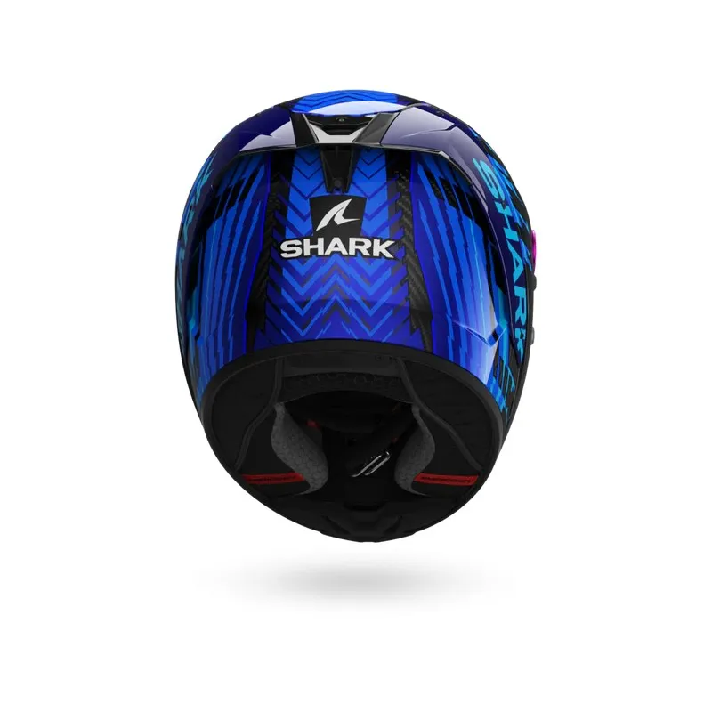 SHARK integral motorcycle helmet AERON EDGY carbon / blue / chrom