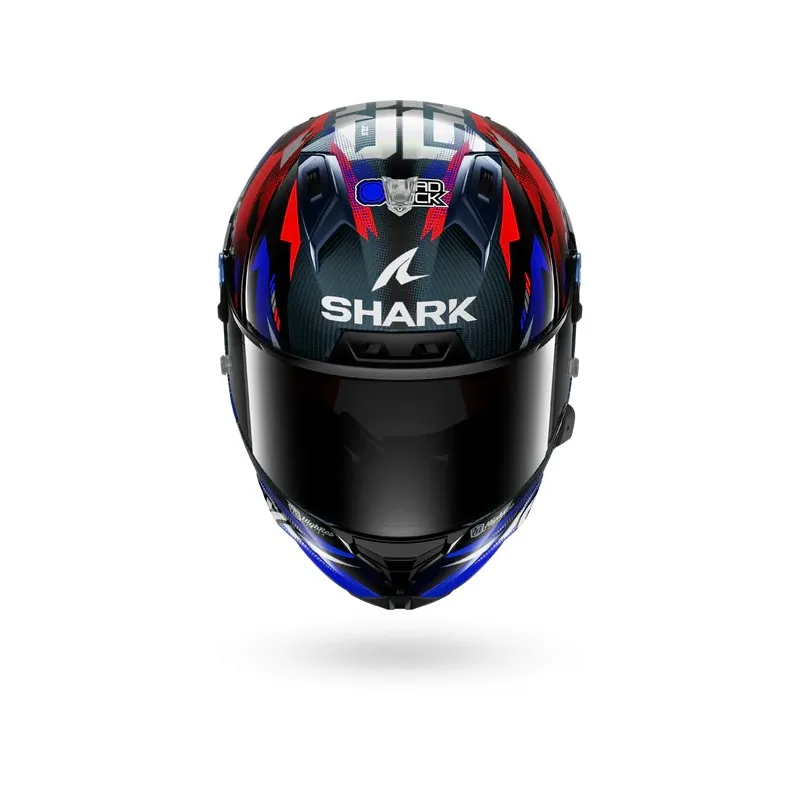 SHARK casque moto intégral AERON ZARCO GP DE FRANCE carbone / bleu / chrome