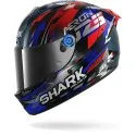 SHARK casque moto intégral AERON ZARCO GP DE FRANCE carbone / bleu / chrome