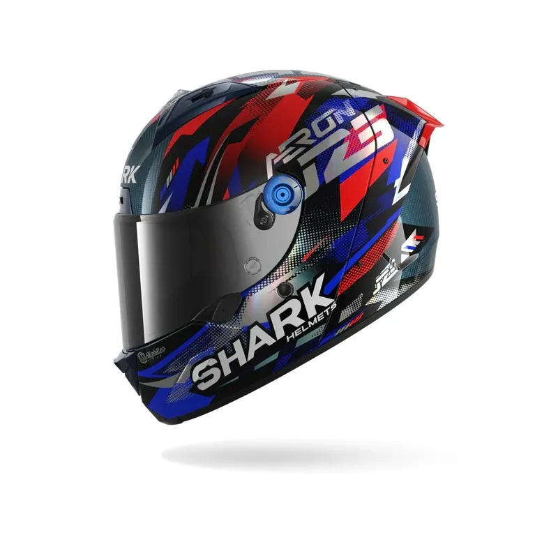 SHARK integral motorcycle helmet AERON ZARCO GP DE FRANCE  carbon / blue / chrom