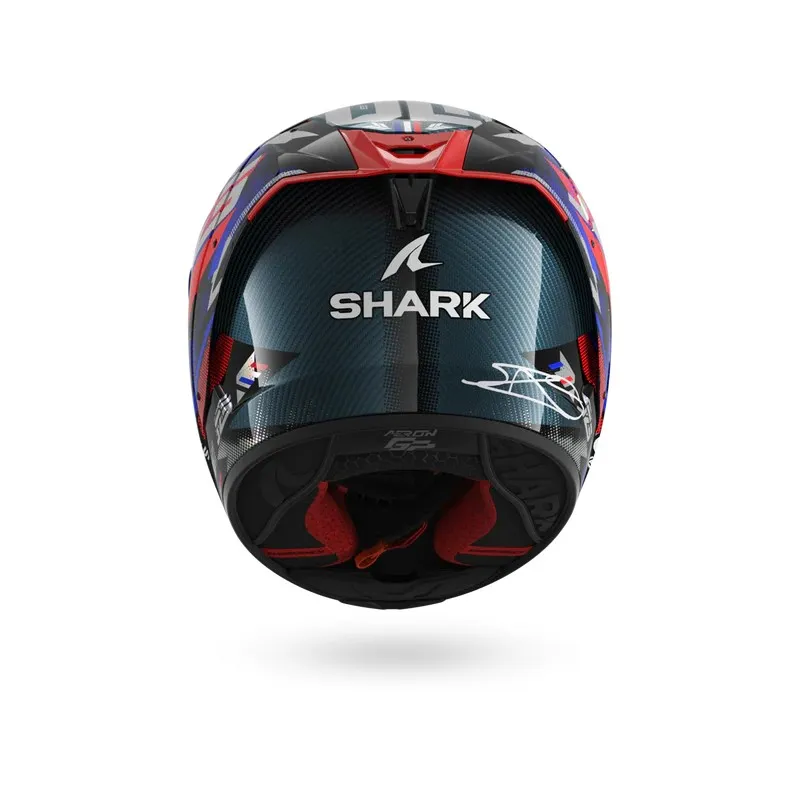SHARK casque moto intégral AERON ZARCO GP DE FRANCE carbone / bleu / chrome