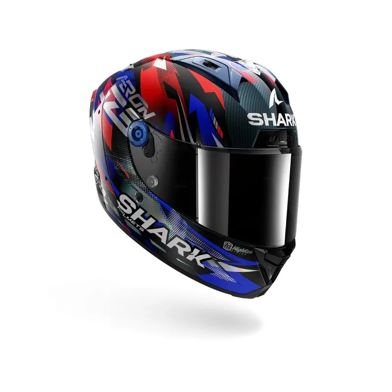 SHARK casque moto intégral AERON ZARCO GP DE FRANCE carbone / bleu / chrome