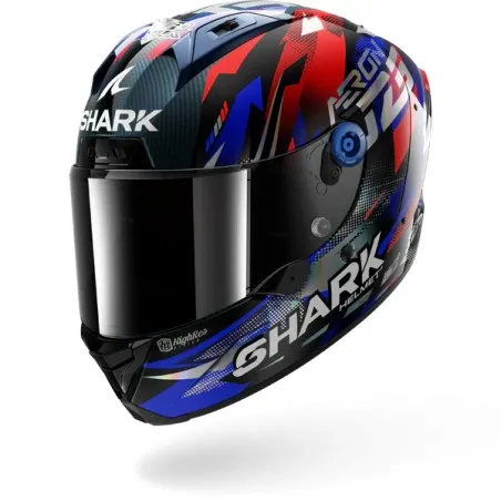 SHARK integral motorcycle helmet AERON ZARCO GP DE FRANCE  carbon / blue / chrom