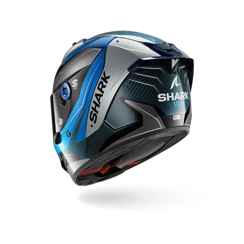 SHARK integral motorcycle helmet AERON MEKARIUM carbon / blue / silver