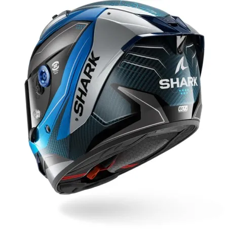 SHARK integral motorcycle helmet AERON MEKARIUM carbon / blue / silver