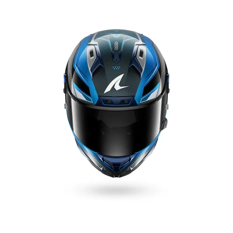 SHARK integral motorcycle helmet AERON MEKARIUM carbon / blue / silver