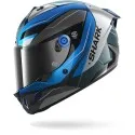 SHARK casque moto intégral AERON MEKARIUM carbone / bleu / argent
