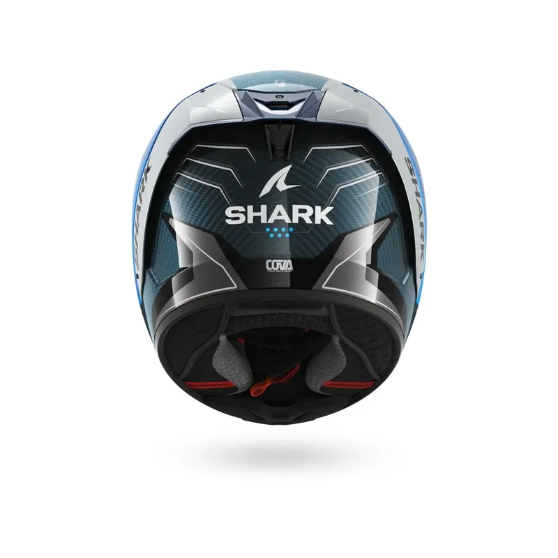 SHARK integral motorcycle helmet AERON MEKARIUM carbon / blue / silver