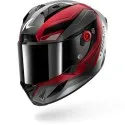 SHARK casque moto intégral AERON MEKARIUM carbone / rouge / argent