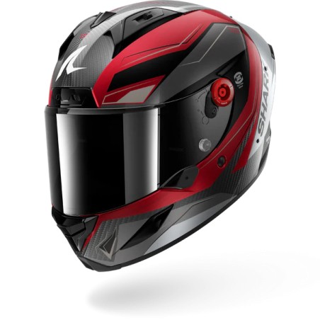 SHARK integral motorcycle helmet AERON MEKARIUM carbon / red / silver