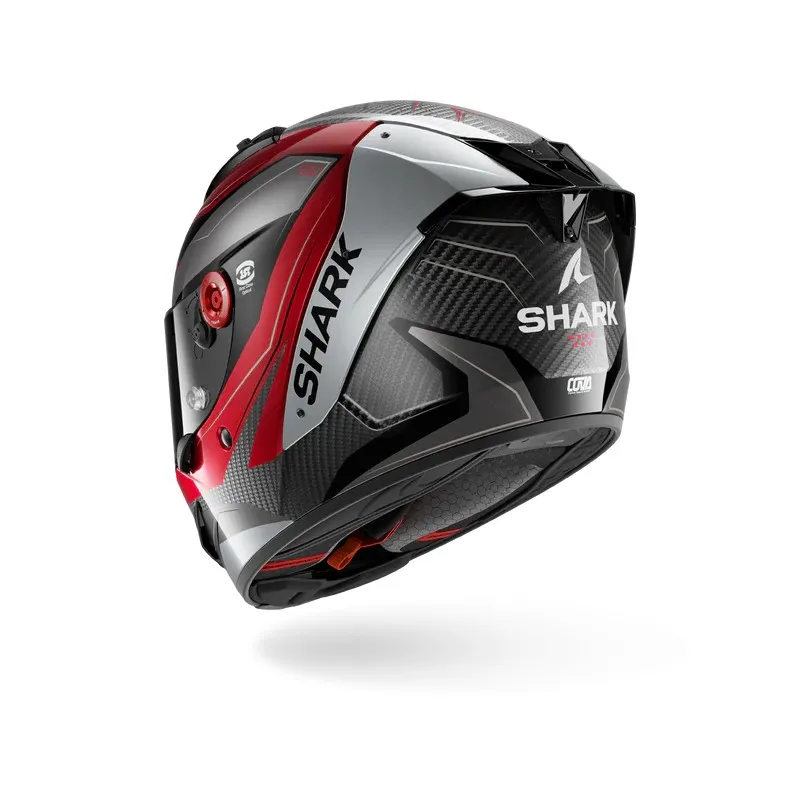 SHARK casque moto intégral AERON MEKARIUM carbone / rouge / argent