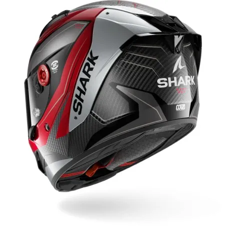 SHARK casque moto intégral AERON MEKARIUM carbone / rouge / argent