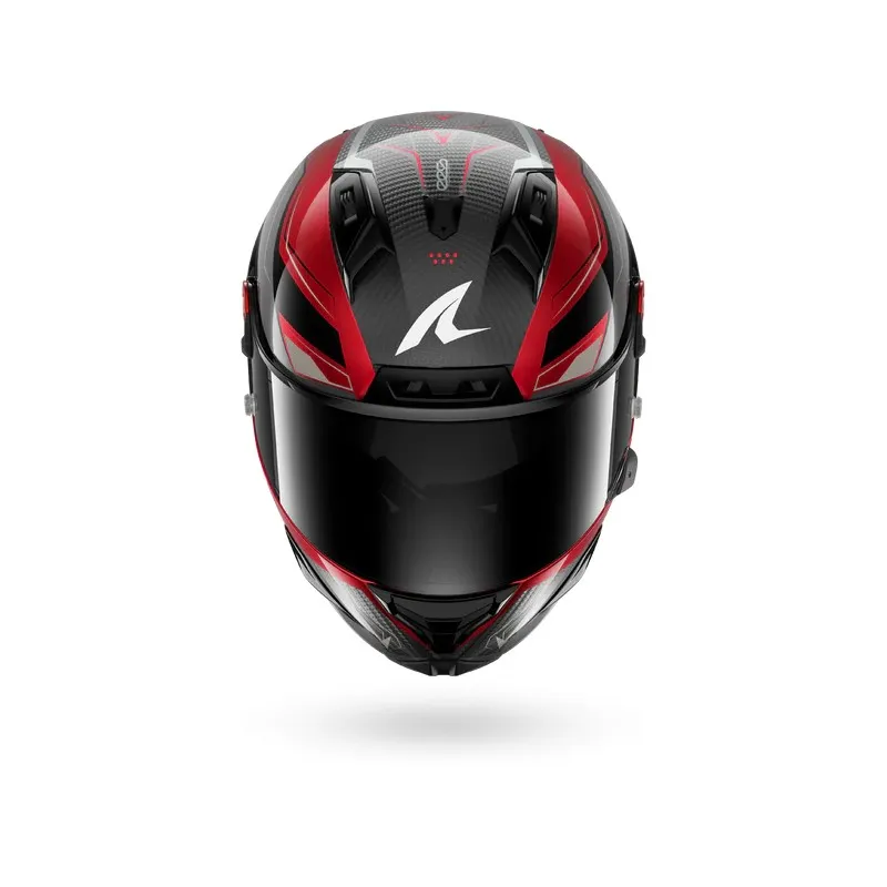 SHARK casque moto intégral AERON MEKARIUM carbone / rouge / argent