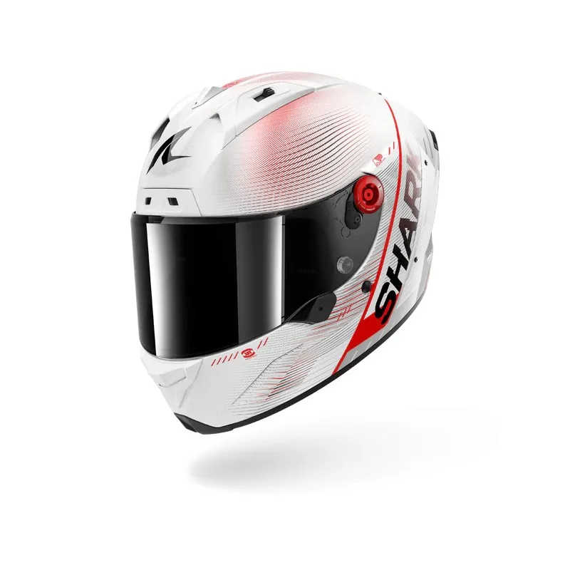 SHARK casque moto intégral AERON SPEED-TECH carbone / blanc / rouge