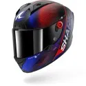 SHARK integral motorcycle helmet AERON SPEED-TECH matt carbon / blue / red