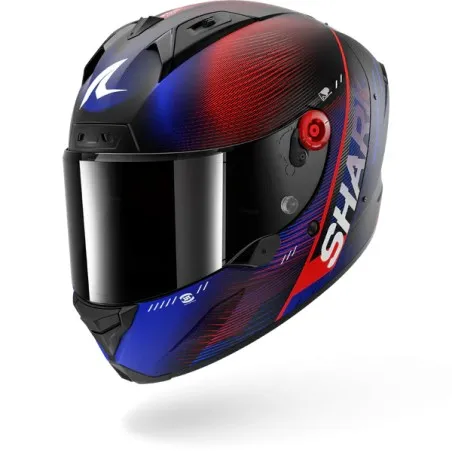 SHARK casque moto intégral AERON SPEED-TECH carbone mat / bleu / rouge