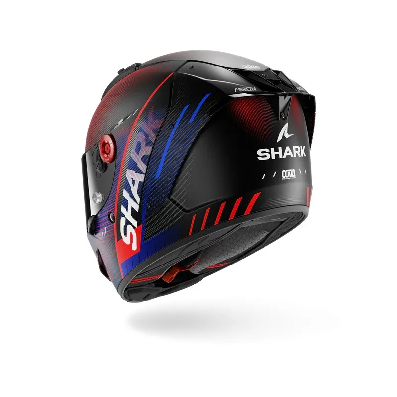 SHARK casque moto intégral AERON SPEED-TECH carbone mat / bleu / rouge