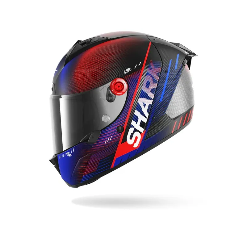 SHARK integral motorcycle helmet AERON SPEED-TECH matt carbon / blue / red