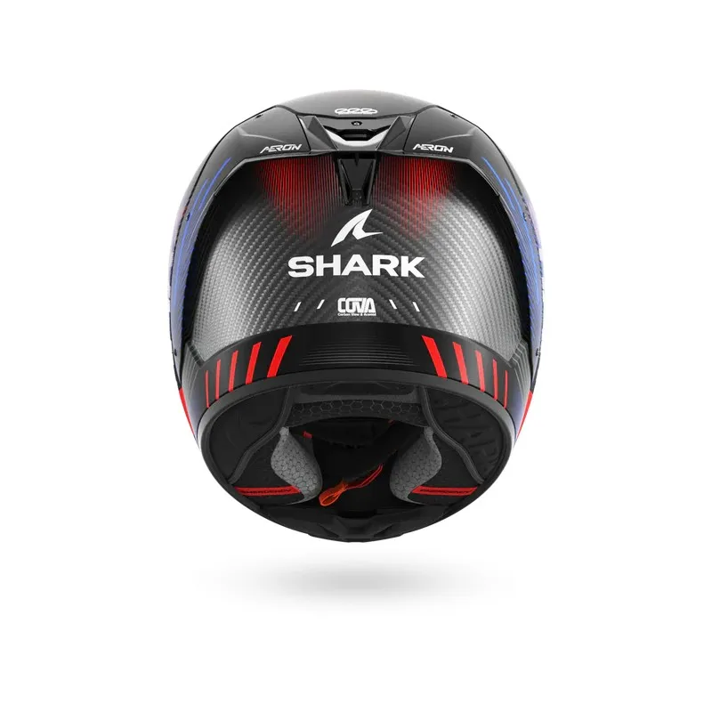 SHARK integral motorcycle helmet AERON SPEED-TECH matt carbon / blue / red