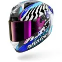 SHARK casque moto intégral AERON SPEED-FANCY carbone / blanc / bleu