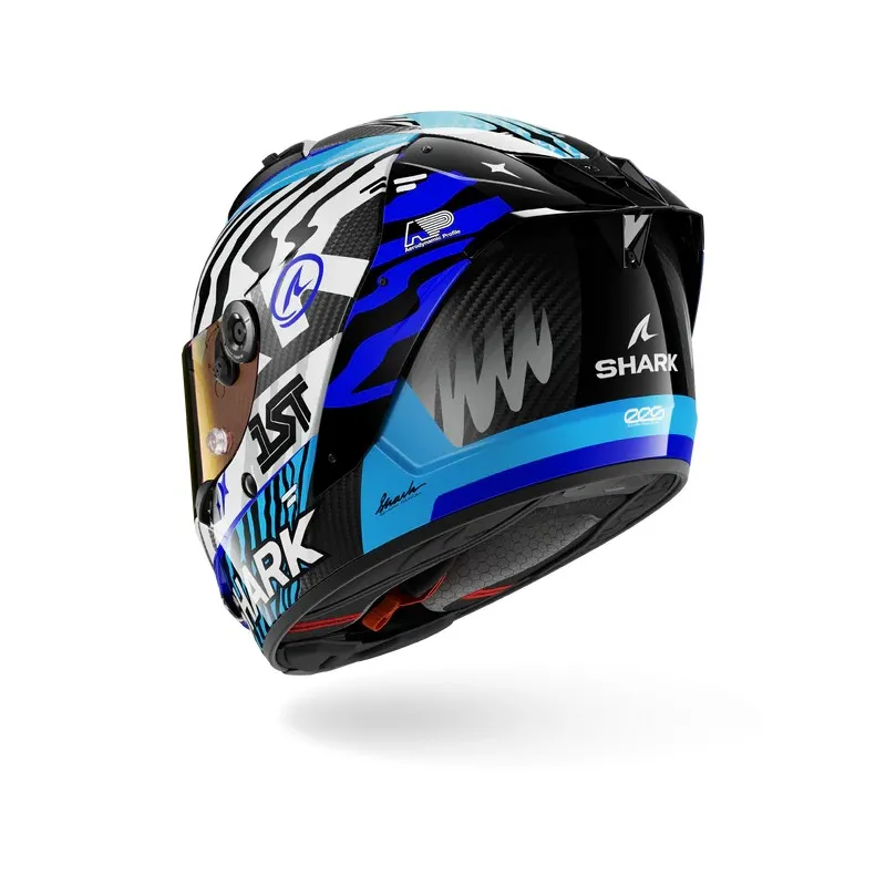 SHARK casque moto intégral AERON SPEED-FANCY carbone / blanc / bleu