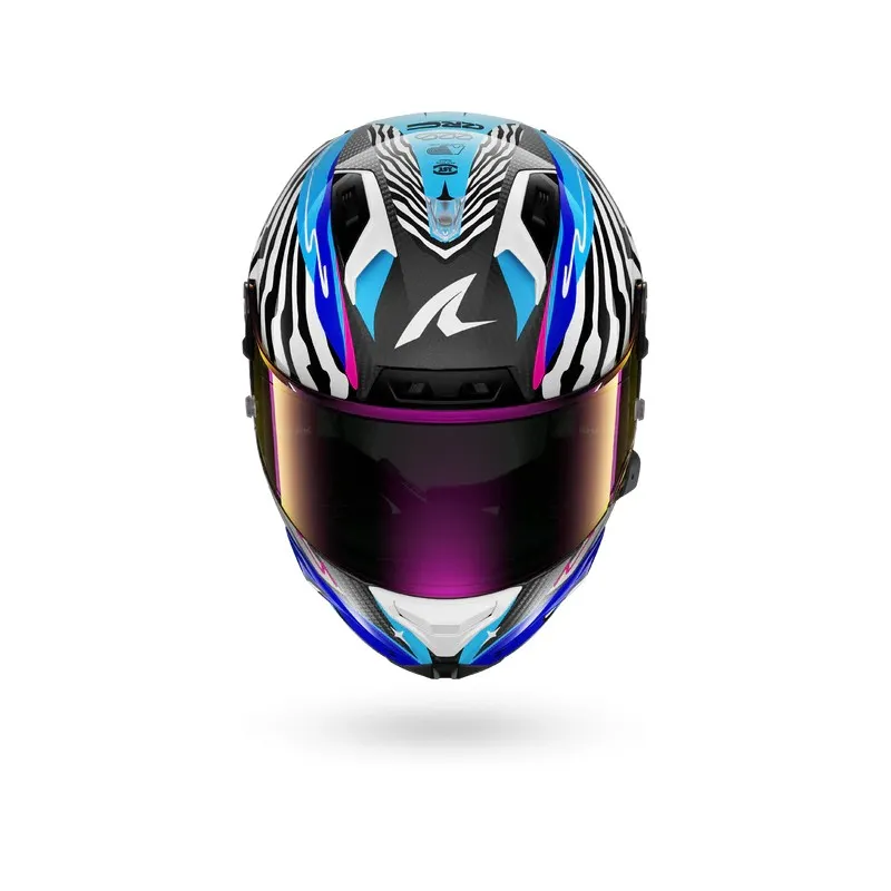 SHARK casque moto intégral AERON SPEED-FANCY carbone / blanc / bleu