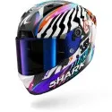 SHARK casque moto intégral AERON SPEED-FANCY carbone / blanc / orange