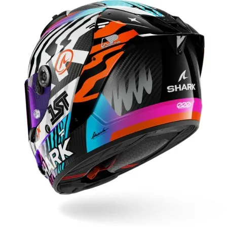 SHARK casque moto intégral AERON SPEED-FANCY carbone / blanc / orange