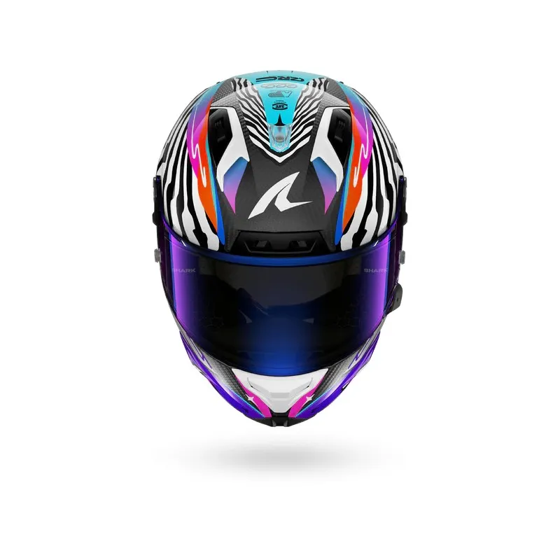 SHARK casque moto intégral AERON SPEED-FANCY carbone / blanc / orange