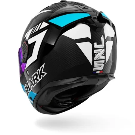 SHARK integral motorcycle helmet SPARTAN GT PRO REPLICA ZARCO TRACK RACER carbone / white / bleu