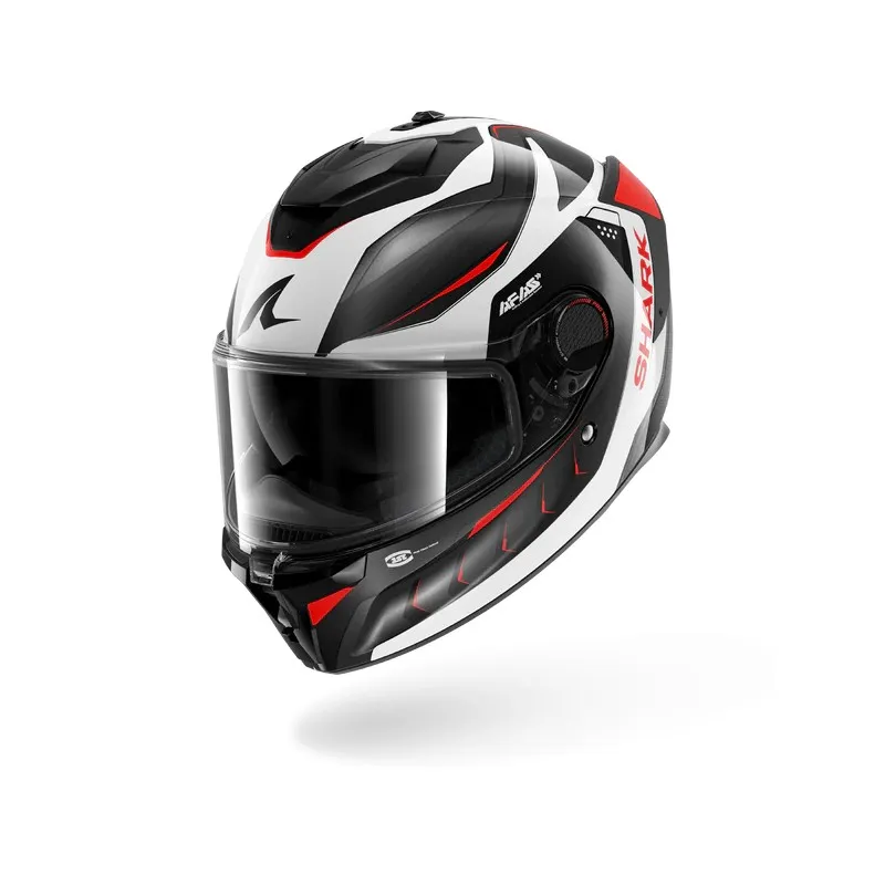 SHARK integral motorcycle helmet SPARTAN GT PRO MEKARIUM CARBBN silver / red
