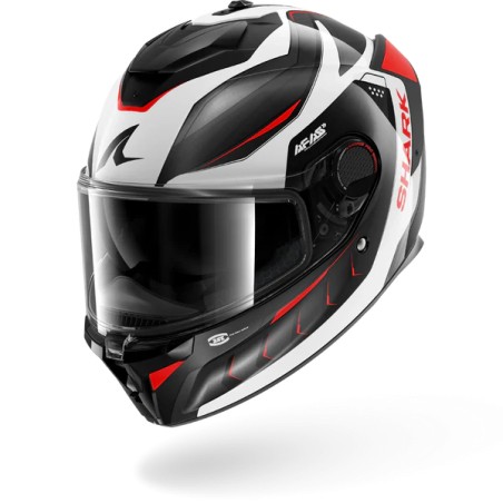 SHARK integral motorcycle helmet SPARTAN GT PRO MEKARIUM CARBBN silver / red