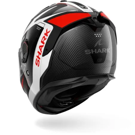 SHARK integral motorcycle helmet SPARTAN GT PRO MEKARIUM CARBBN silver / red