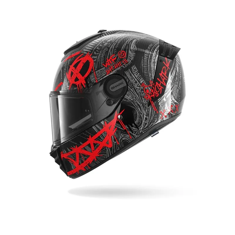 SHARK casque moto intégral SPARTAN RS SHIEVER carbone / anthracite / rouge