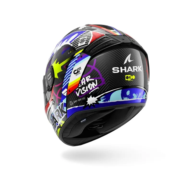 SHARK casque moto intégral SPARTAN RS STREETRUSH carbone / bleu / chrome