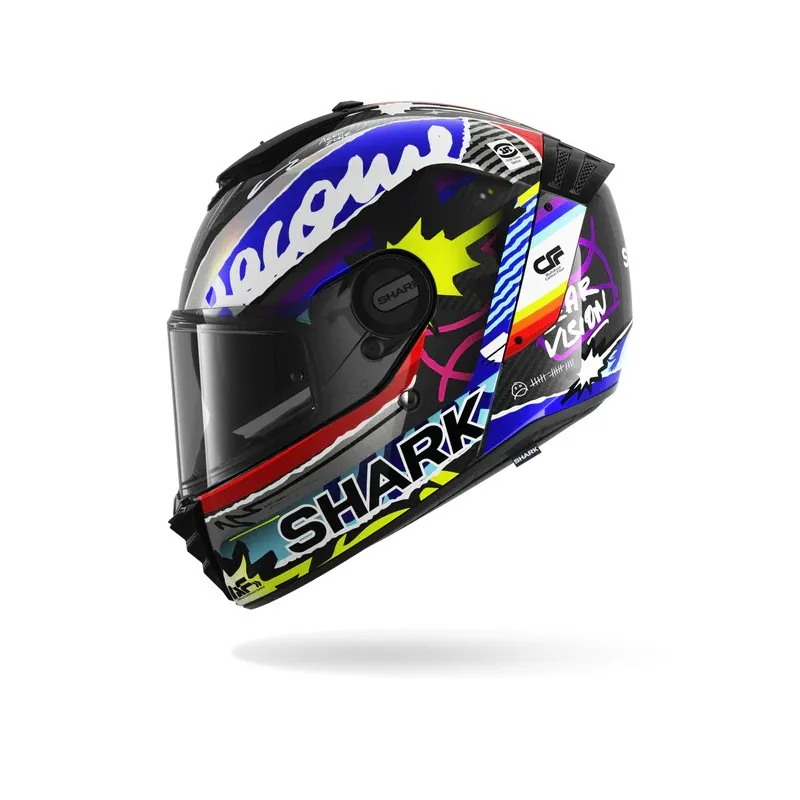 SHARK integral motorcycle helmet SPARTAN RS STREETRUSH carbon / blue / chrome