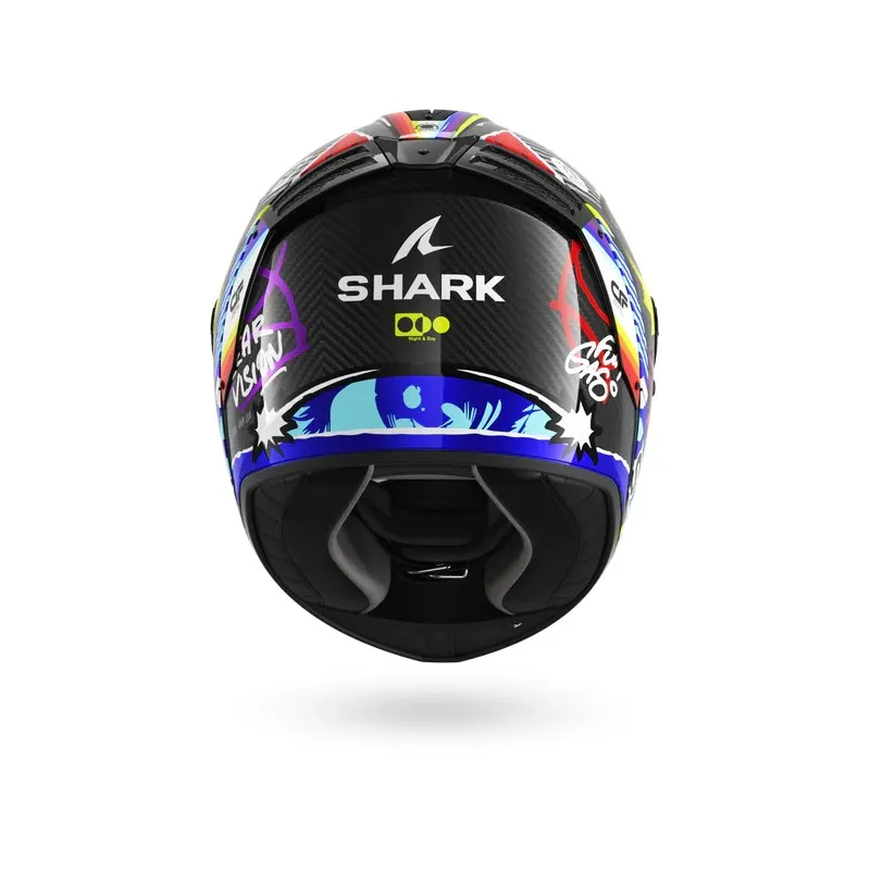 SHARK integral motorcycle helmet SPARTAN RS STREETRUSH carbon / blue / chrome