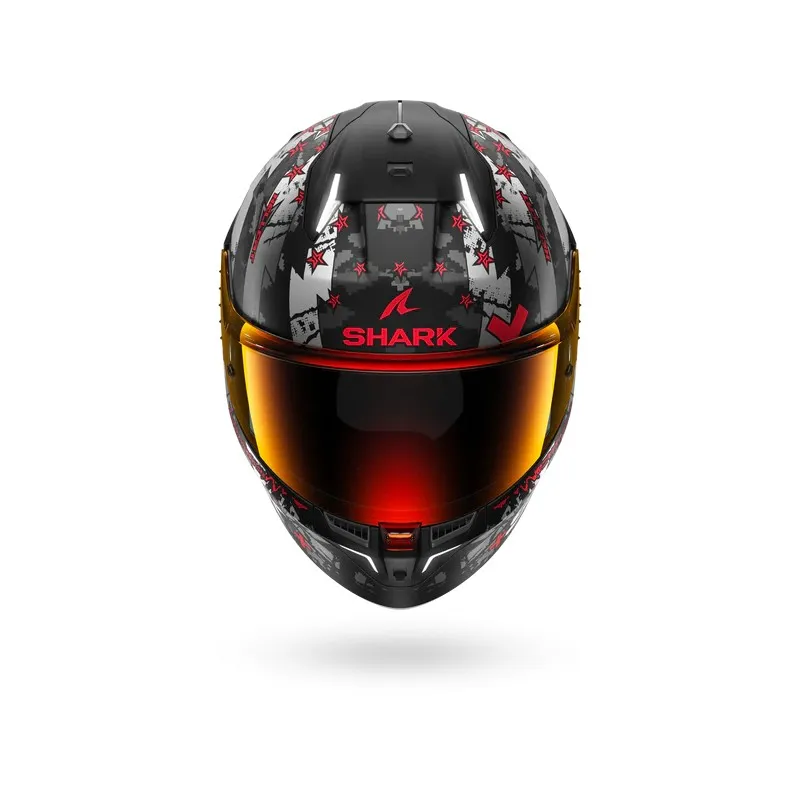 SHARK integral motorcycle helmet SKWAL i3 HELLCAT matt black / chrom / red