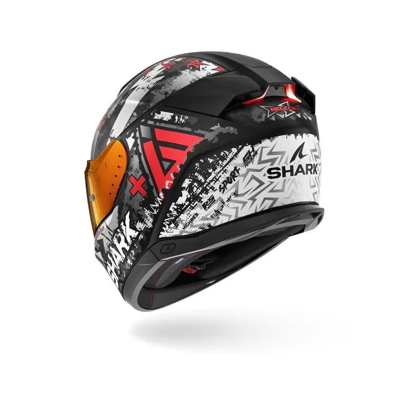 SHARK integral motorcycle helmet SKWAL i3 HELLCAT matt black / chrom / red