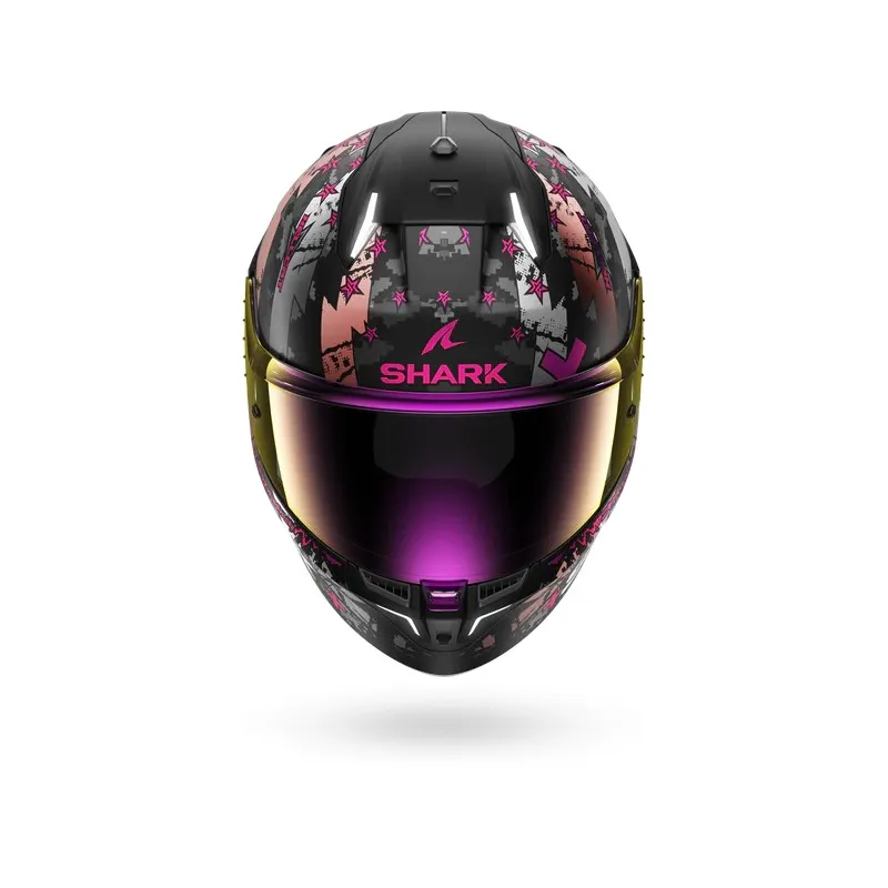 SHARK integral motorcycle helmet SKWAL i3 HELLCAT matt black / chrom / purple