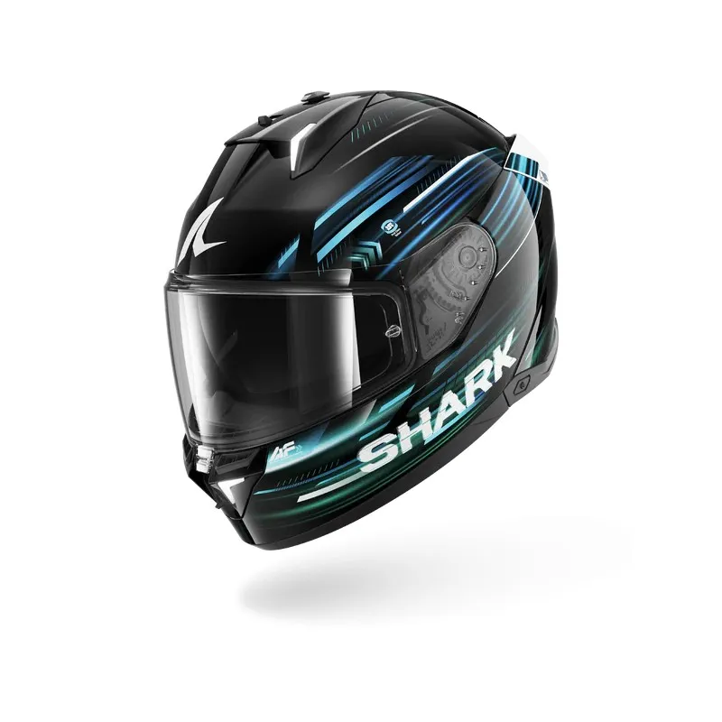 SHARK integral motorcycle helmet SKWAL i3 LIGHT-BLUR black / blue / green