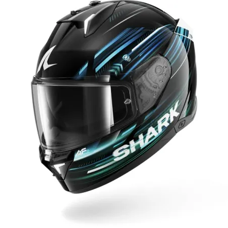 SHARK casque moto intégral SKWAL i3 LIGHT-BLUR noir / bleu / vert