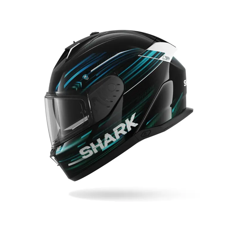 SHARK integral motorcycle helmet SKWAL i3 LIGHT-BLUR black / blue / green