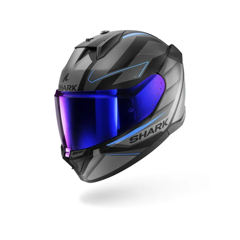 SHARK integral motorcycle helmet D-SKWAL 3 SIZLER matt black / anthracite / blue