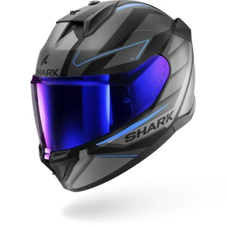 SHARK casque moto intégral D-SKWAL 3 SIZLER noir mat / anthracite / bleu