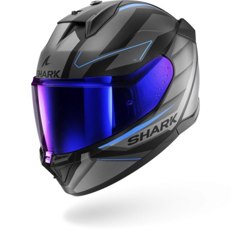 SHARK integral motorcycle helmet D-SKWAL 3 SIZLER matt black / anthracite / blue