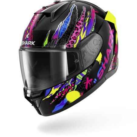 SHARK casque moto intégral D-SKWAL 3 FAWN noir / violet / jaune