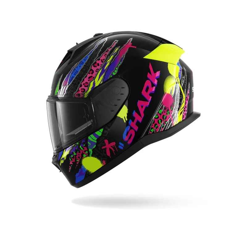 SHARK casque moto intégral D-SKWAL 3 FAWN noir / violet / jaune