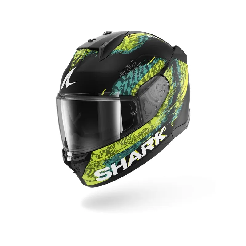 SHARK casque moto intégral D-SKWAL 3 SPEED-VIB noir mat / vert / bleu